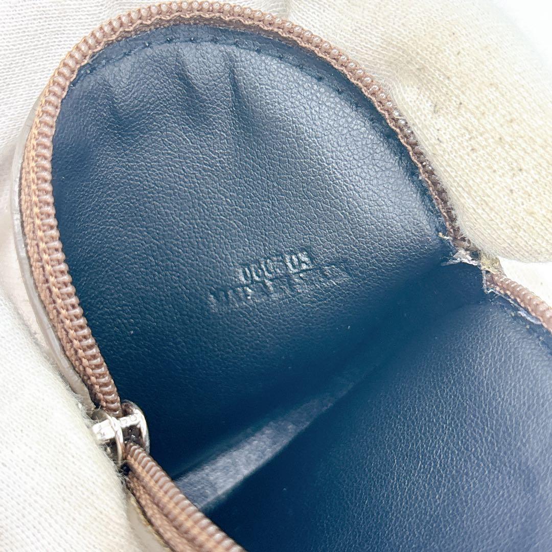 極美品 ＊ LOEWE ロエベ アナグラム レザー 丸型 ケース ブラウン