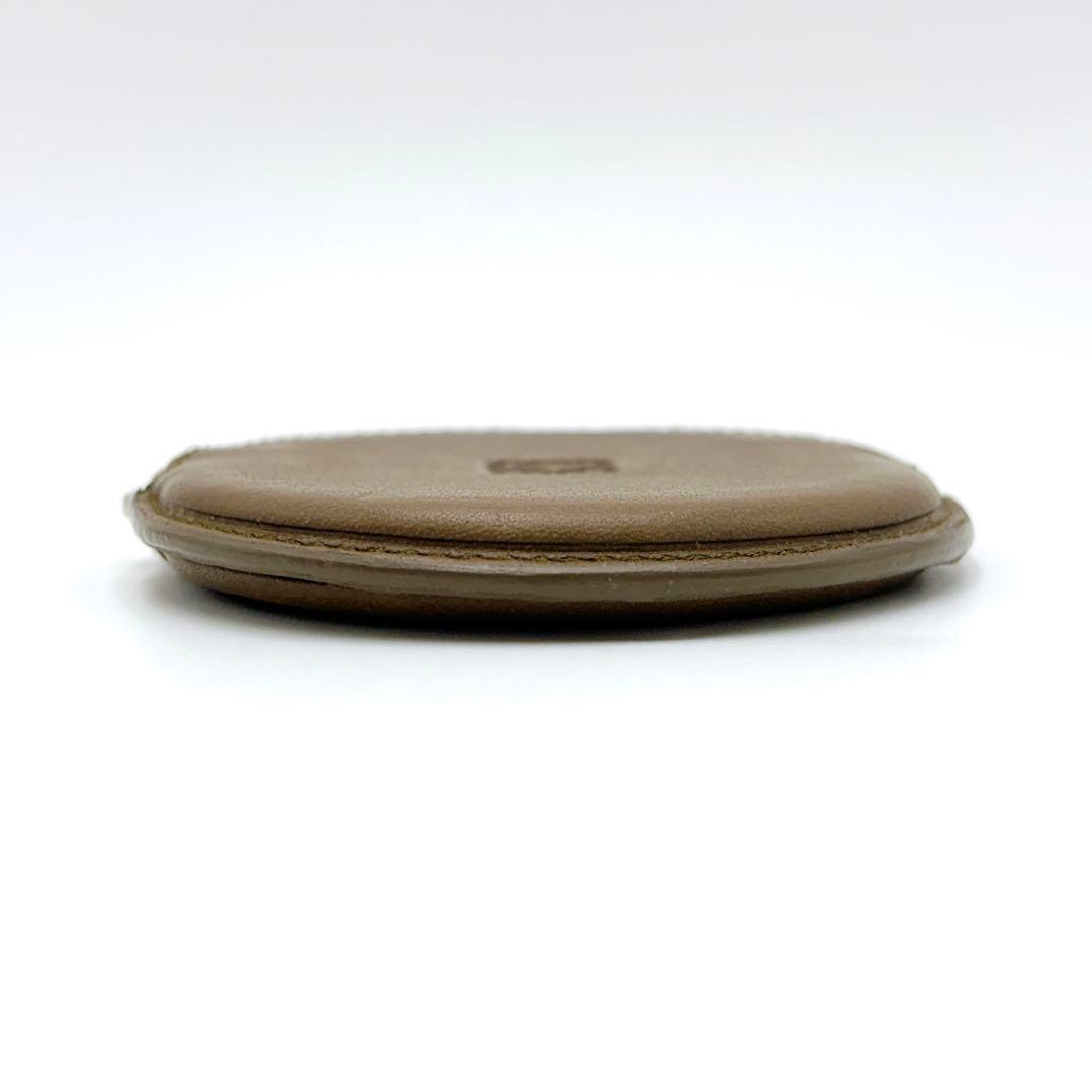 極美品 ＊ LOEWE ロエベ アナグラム レザー 丸型 ケース ブラウン