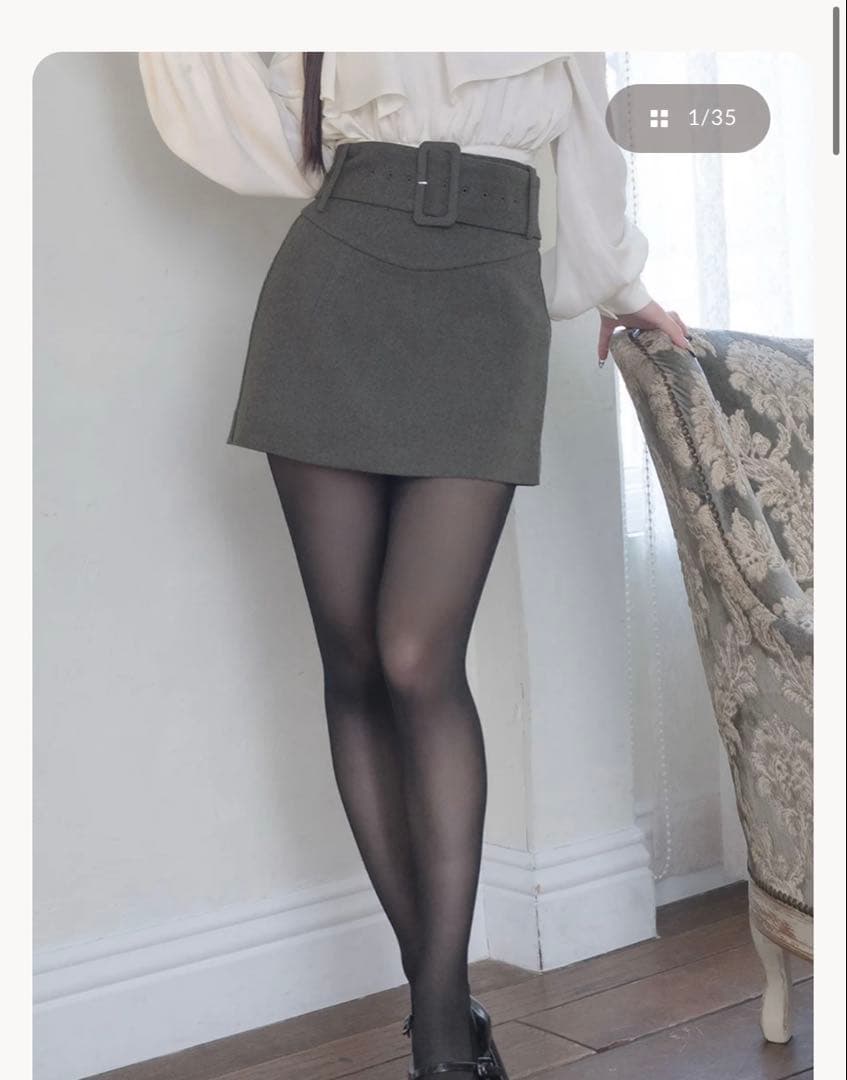 【新品未使用】 darich シェイプラインベルトミニスカート　GRY FL