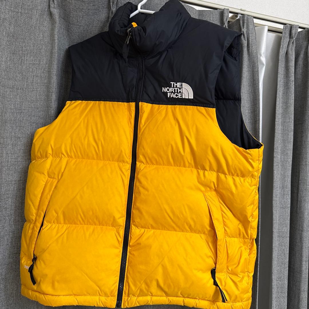 THE NORTH FACE ダウンベスト 黒/黄色