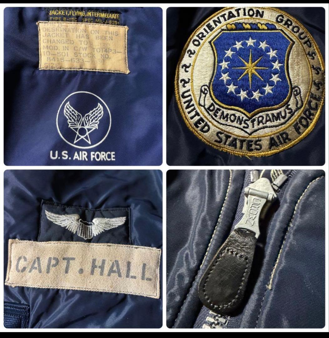 ポ*イ様 【美品 】Buzz RicksonフライトジャケットB-15C ネイビ