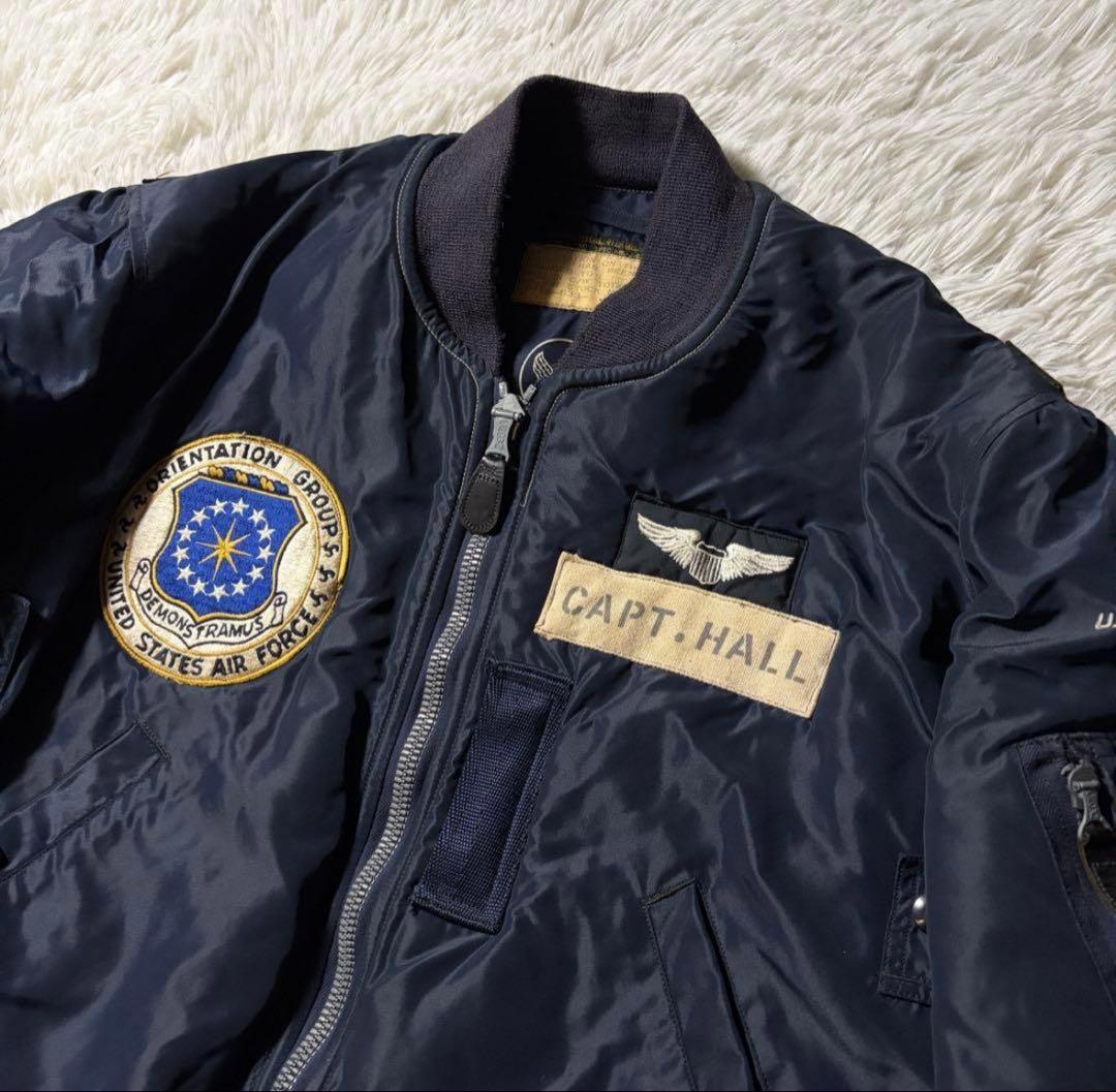 ポ*イ様 【美品 】Buzz RicksonフライトジャケットB-15C ネイビ