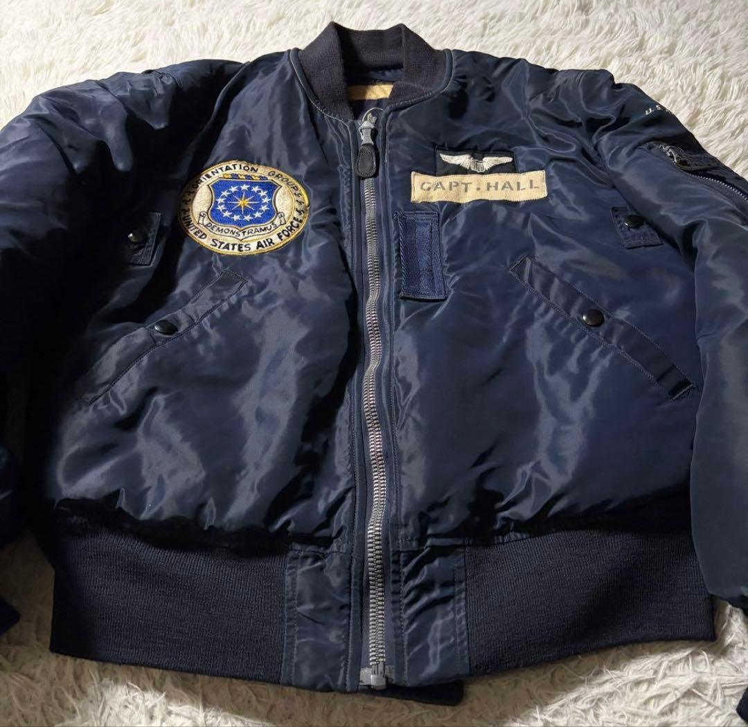 ポ*イ様 【美品 】Buzz RicksonフライトジャケットB-15C ネイビ