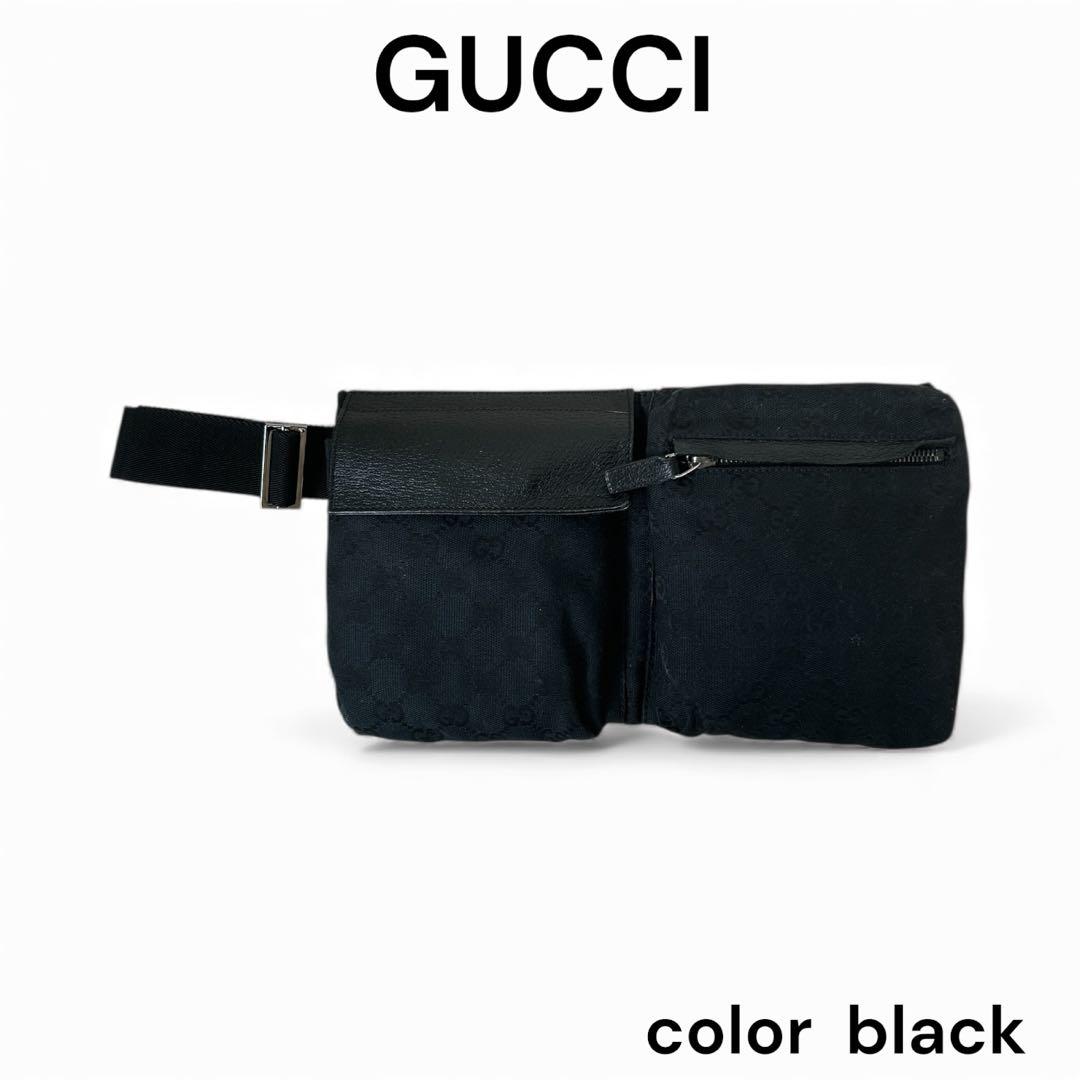 GUCCI グッチ ボディバッグ ブラック GG柄　保存袋