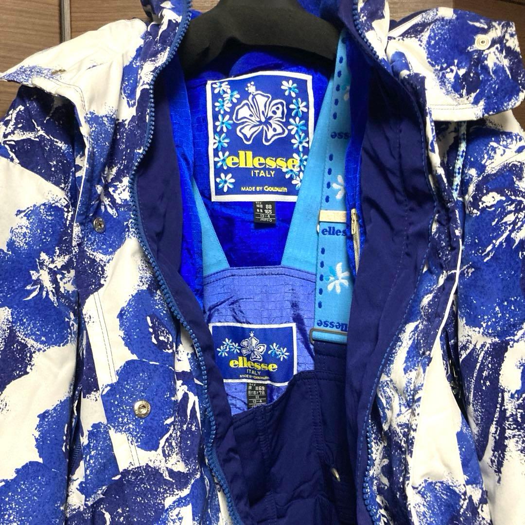 レディース　エレッセ　青白花柄スキーウェア 上下