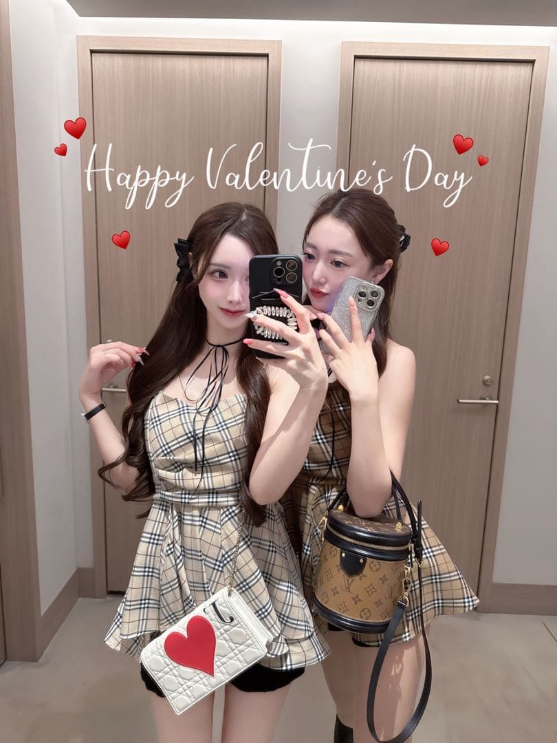 トップス Lumignon originalValentine check bustier