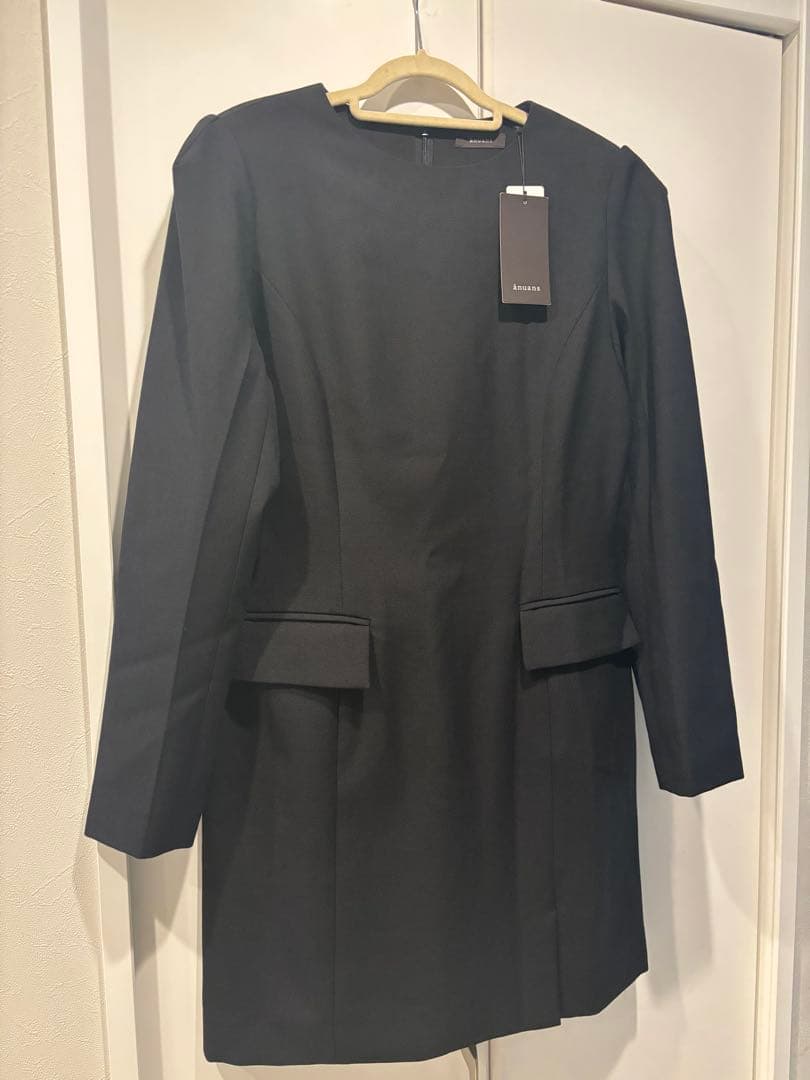 【J断捨離中】アニュアンス　パネルラインミニワンピース （BLACK）　M