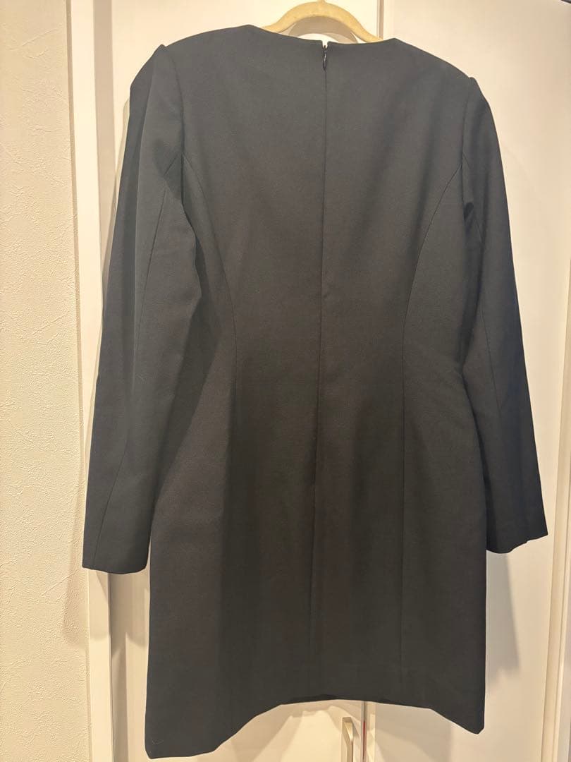 【J断捨離中】アニュアンス　パネルラインミニワンピース （BLACK）　M