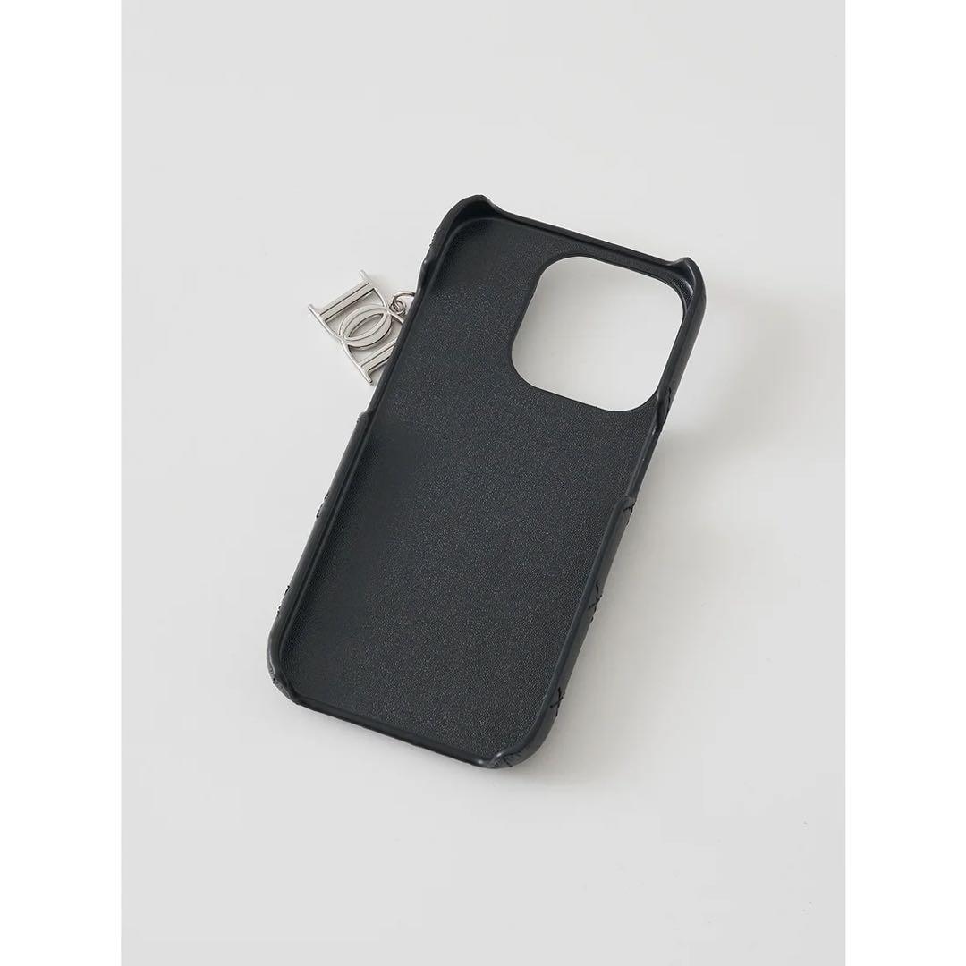 キルティングビジューDDチャームiPhoneケース 16pro ピンク