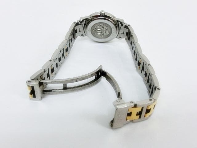 エルメス クリッパーCL4.220 白文字盤 デイト レディース 腕時計