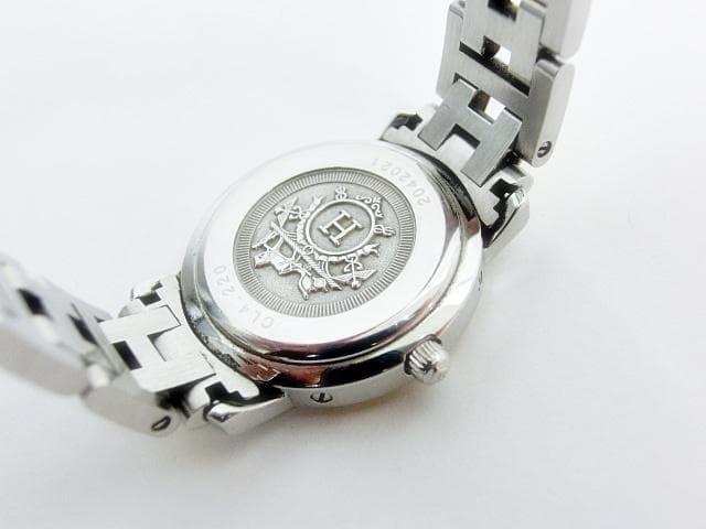 エルメス クリッパーCL4.220 白文字盤 デイト レディース 腕時計