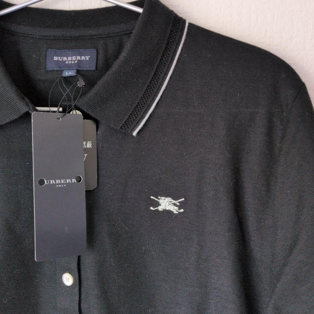 BURBERRY GOLF　ブラック 長袖ポロシャツ LL