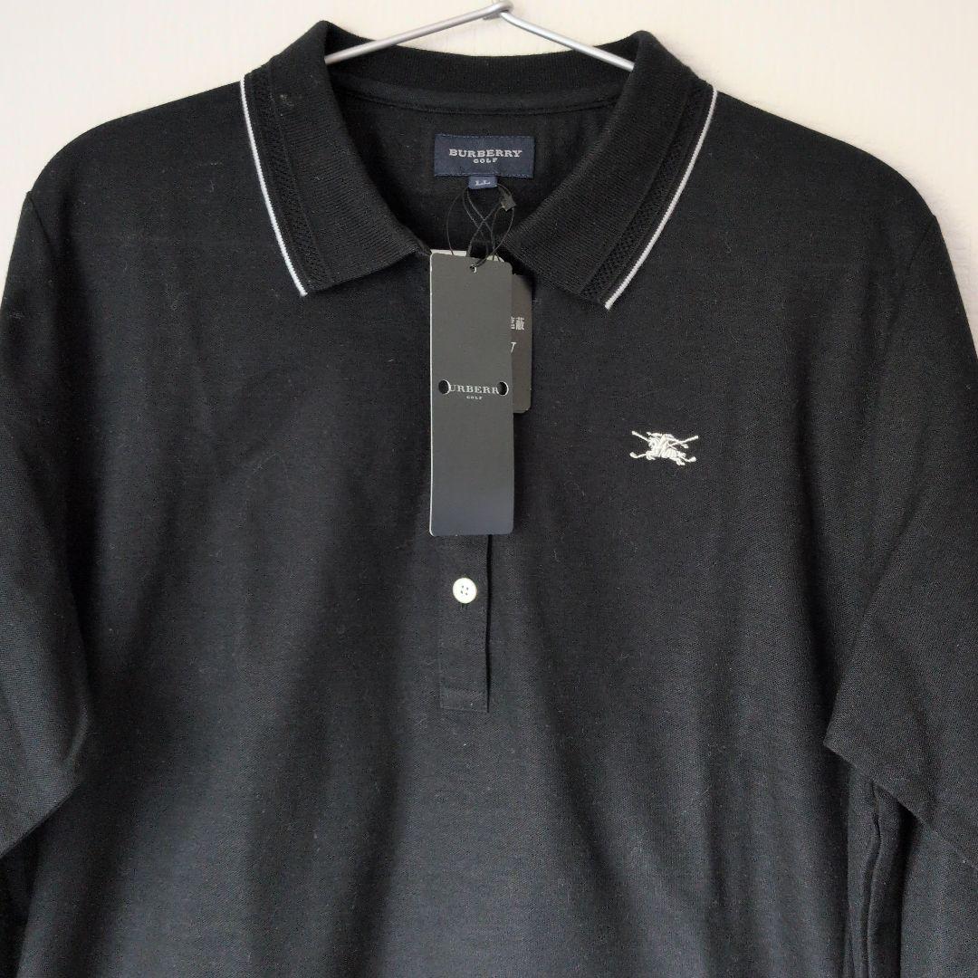 BURBERRY GOLF　ブラック 長袖ポロシャツ LL