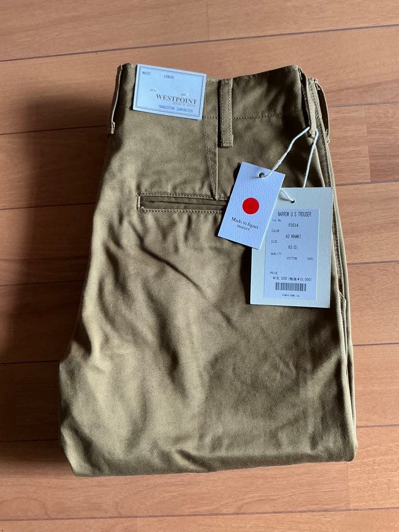 【新品未使用】FOB FACTORY F0514 ナローU.Sトラウザー XS