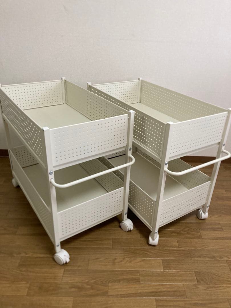 山善 YAMAZEN 頑丈 収納ラック キャスター付き 2個組