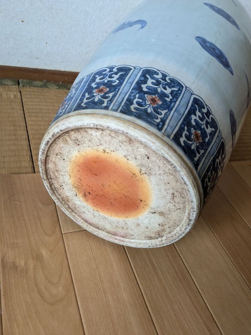 アンティーク 中国美術 骨董 青花磁 大型壺 大型花瓶