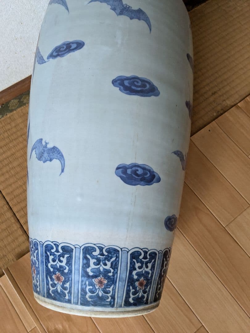 アンティーク 中国美術 骨董 青花磁 大型壺 大型花瓶