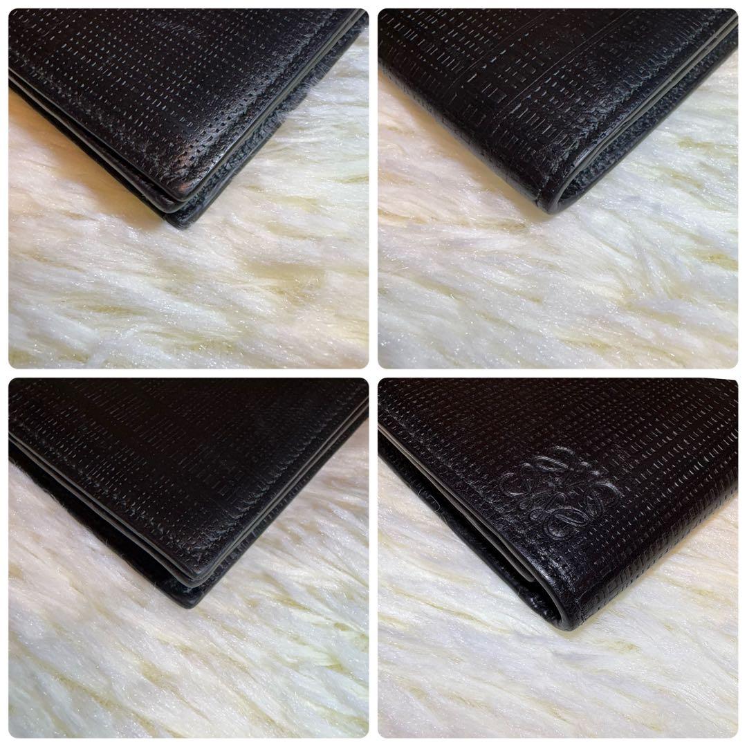 美品 LOEWE ビジネス カード ホルダー 名刺入れ リネン ブラック