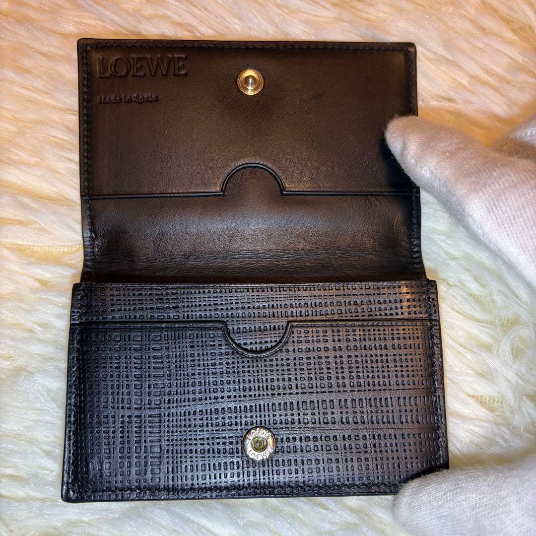 美品 LOEWE ビジネス カード ホルダー 名刺入れ リネン ブラック