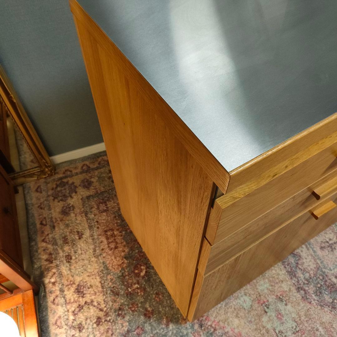 【Yui】大川家具 東馬 ステンレス天板付き キッチンカウンターOCTA