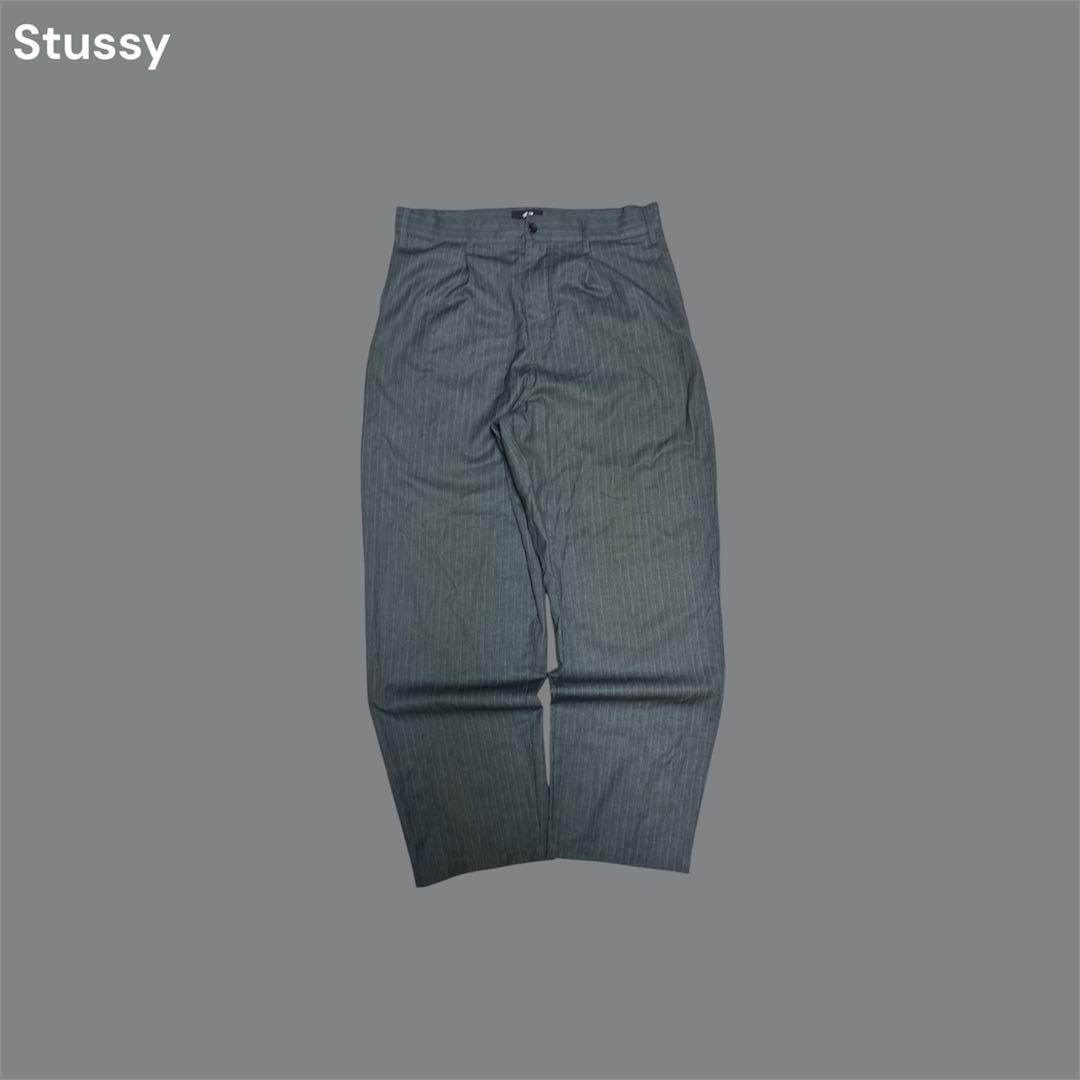 パンツ Stussy volume pleated striped trousers