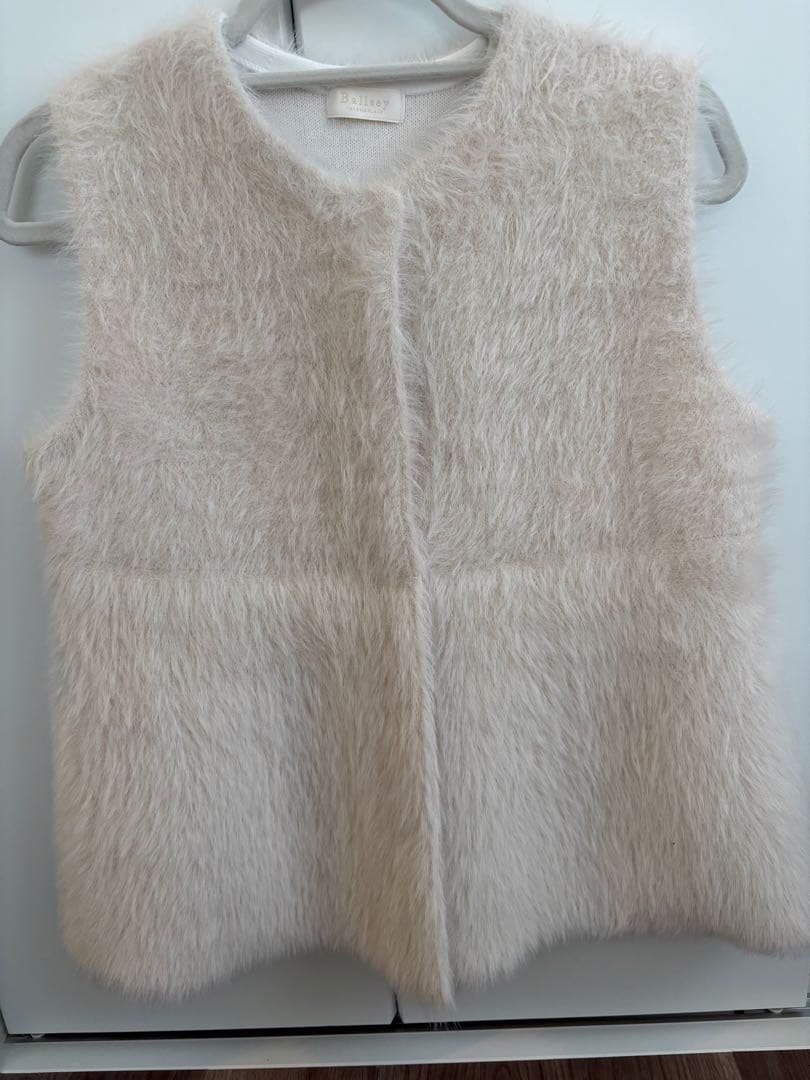 ballsey フェザーヤーン ペプラムベスト ホワイト