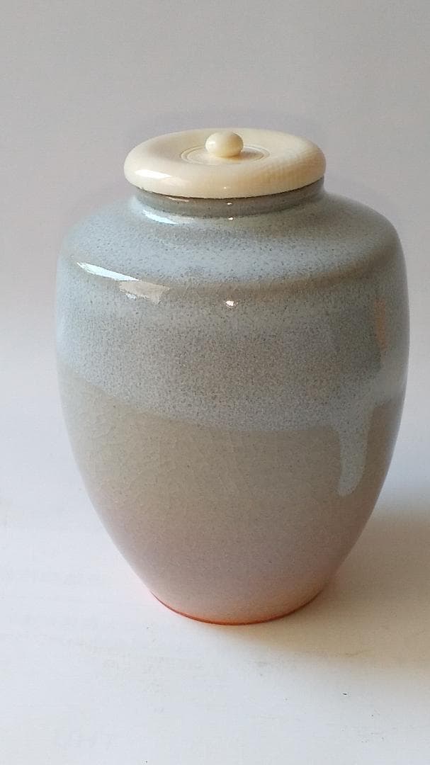 萩 茶入 肩衡茶入 萩焼 江月 仕覆 葛城緞子 茶道具 共箱 新品 未使用品