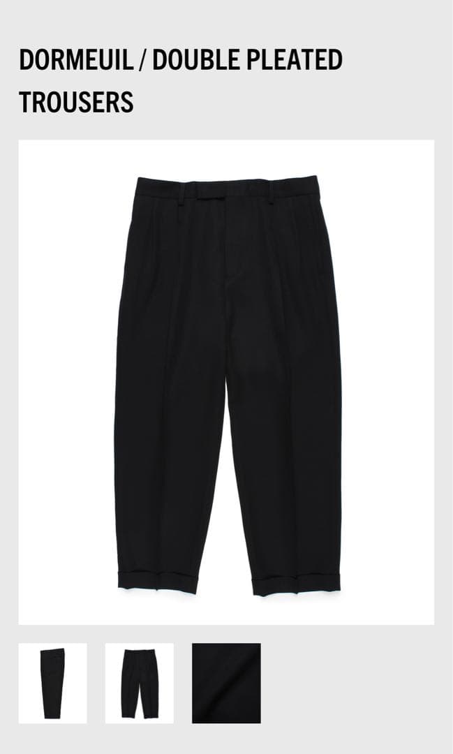 25ssワコマリアDORMEUIL ダブルプリーツスラックス