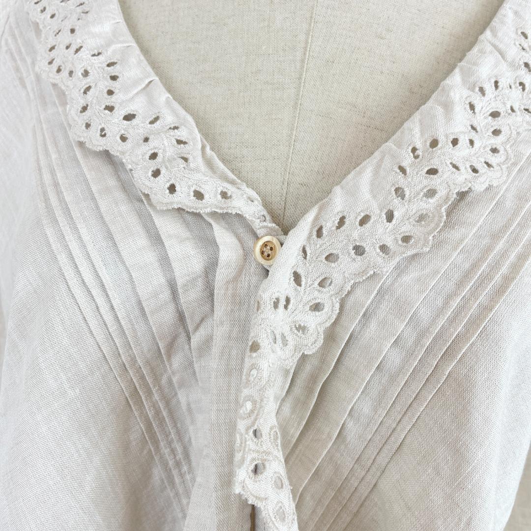 ♪美品♪ 45R 綿麻シャンブレーのカシュクール