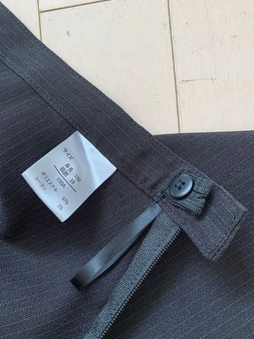 150cm キュロット スーツ グレーストライプスーツ（ブローチ付き）