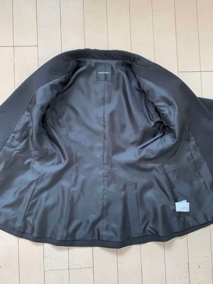 150cm キュロット スーツ グレーストライプスーツ（ブローチ付き）