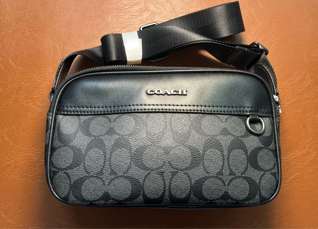 COACH コーチ ショルダーバッグ カメラバッグ シグネチャー ブラック