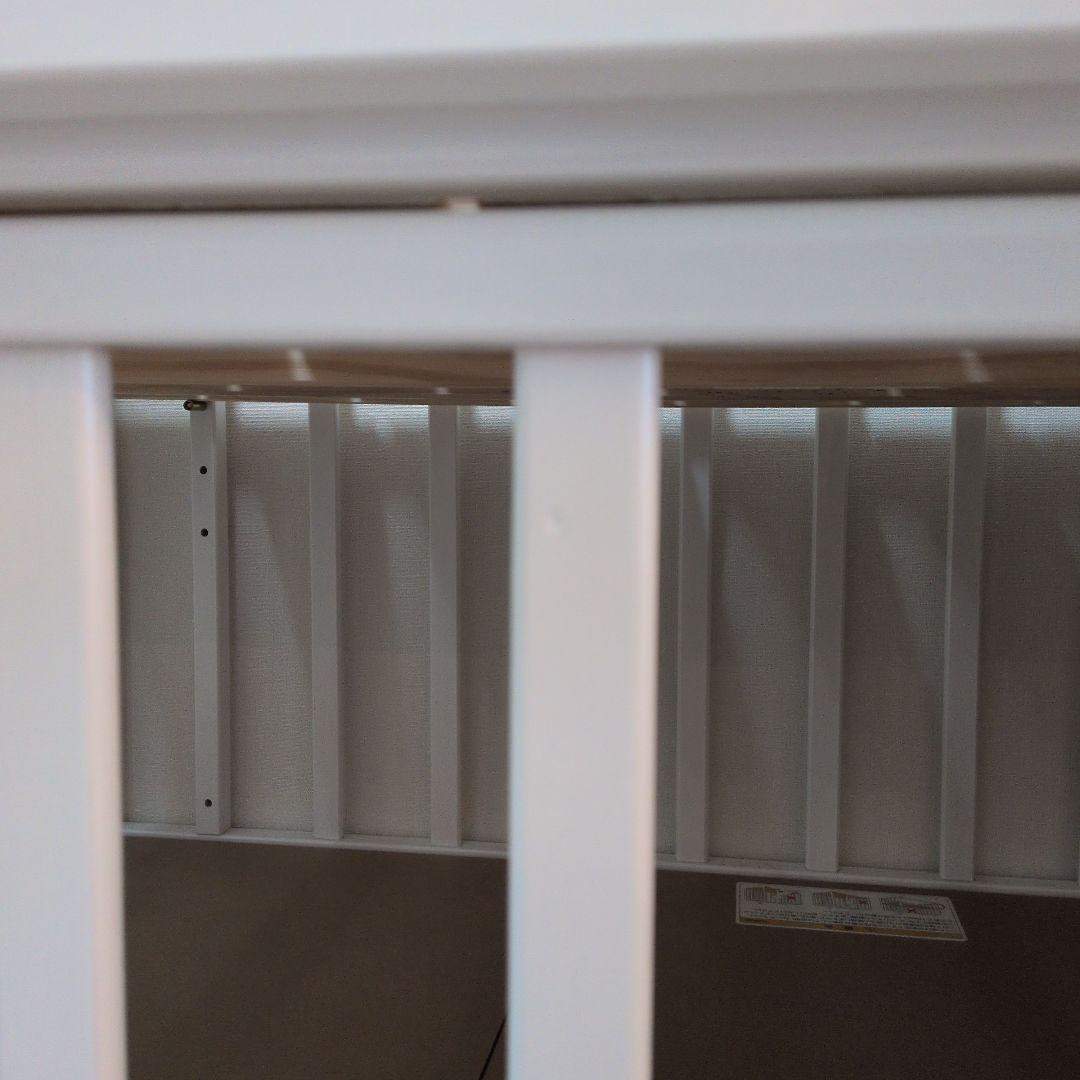 美品　KATOJI　ハイポジションベビーベット　木製ホワイトオープンベッド