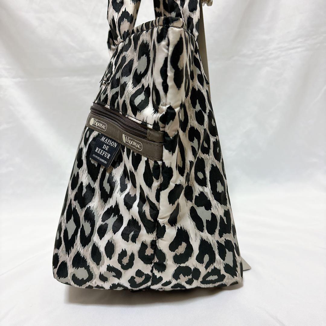 【美品】レスポートサック メゾンドリーファー コラボ レオパード ホワイト