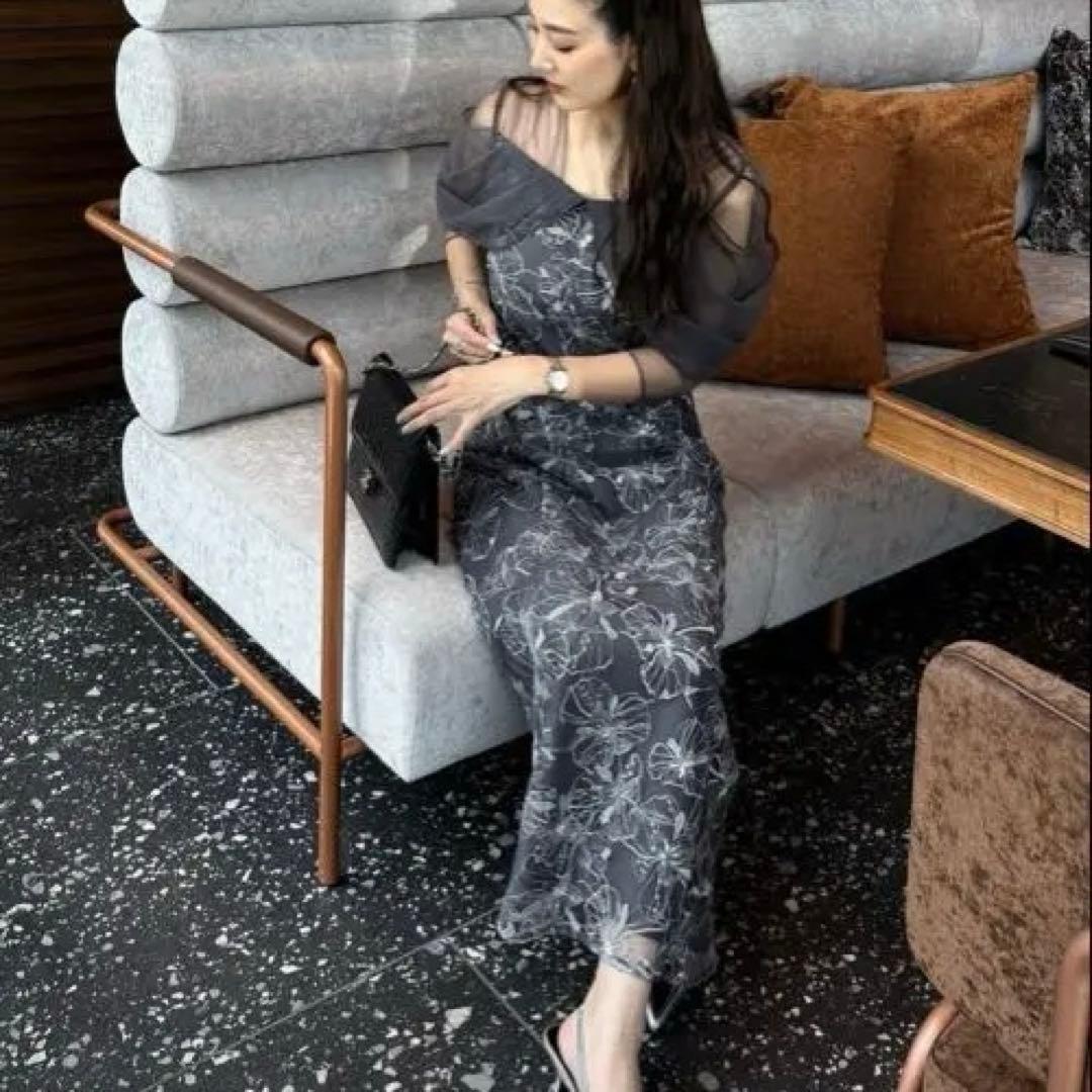 スーツ・フォーマル・ドレス andresd tulle drape spangle dress