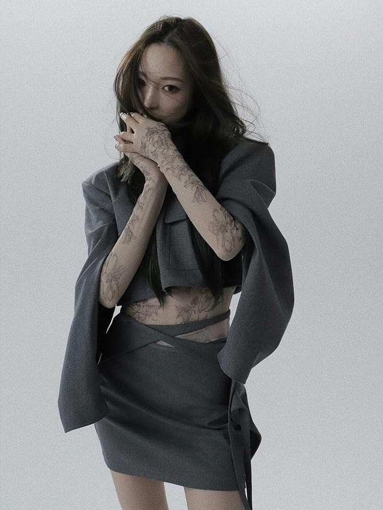 新品 MELT THE LADY Lily tattoo tops black