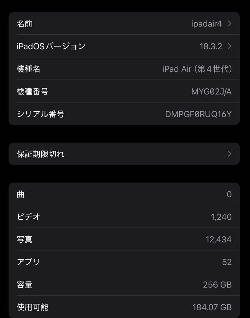 iPad Air4 第4世代 第四世代 Wi-Fi 256GB 超美品