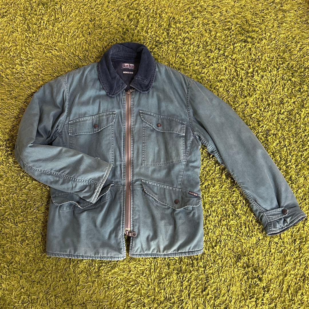 BLUE BLUE ブルーブルー インディゴ 中綿ミリタリージャケット　Mサイズ