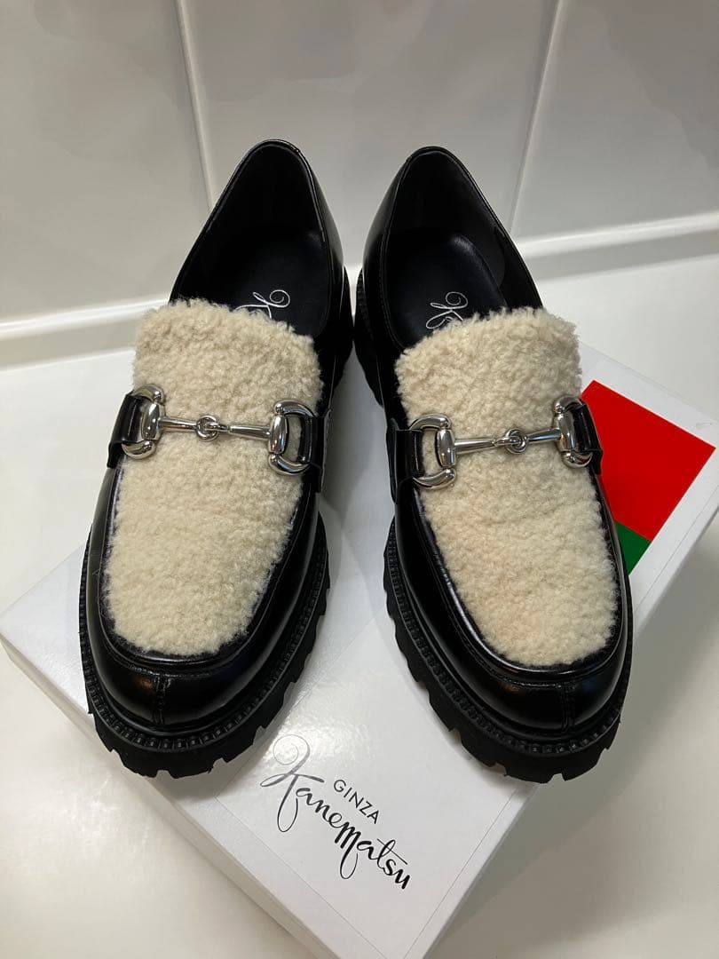 銀座かねまつ ファービット厚底ローファー 23.0cm