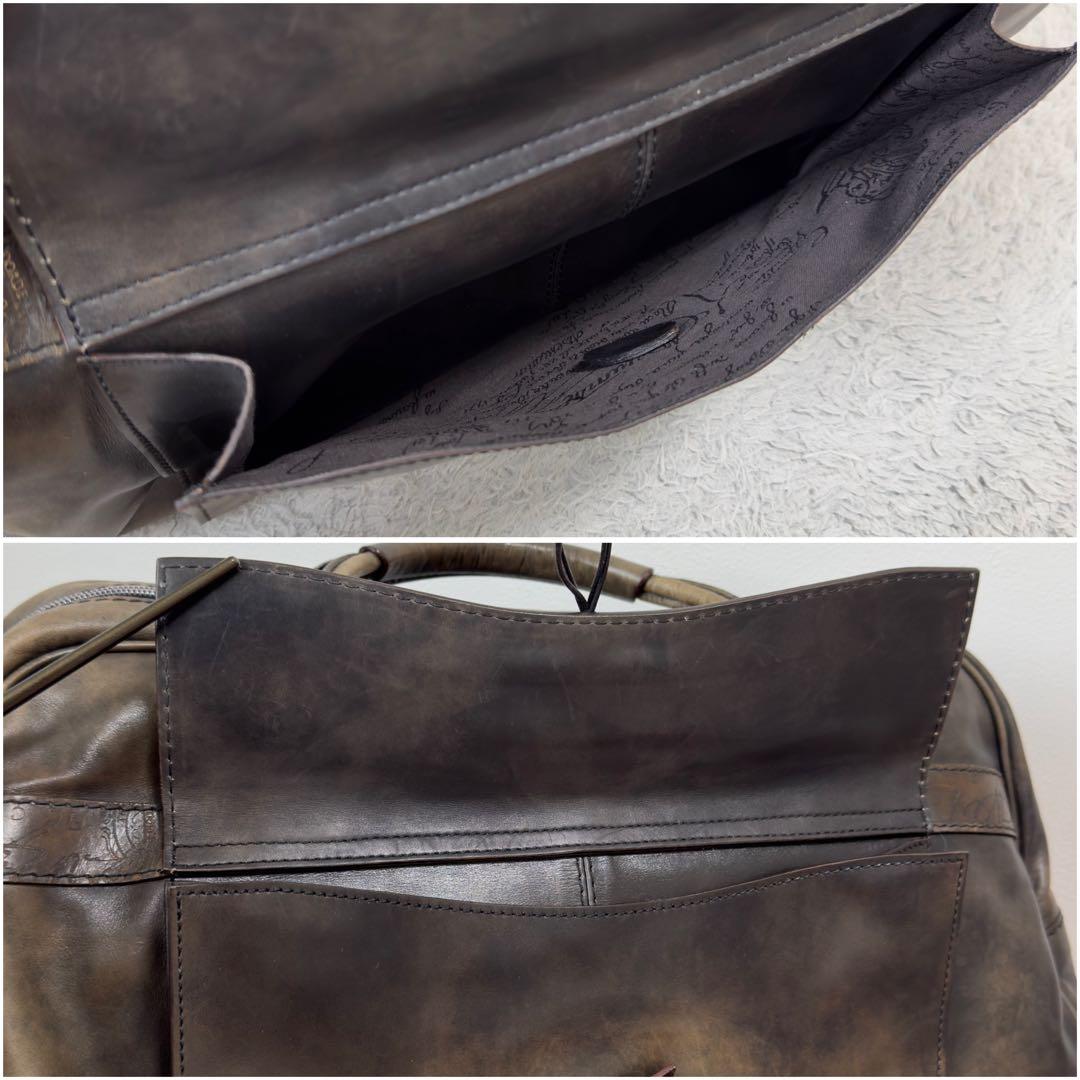 最初期 85.3万円 ベルルッティ パティーヌ スクリットレザートラベルバッグ