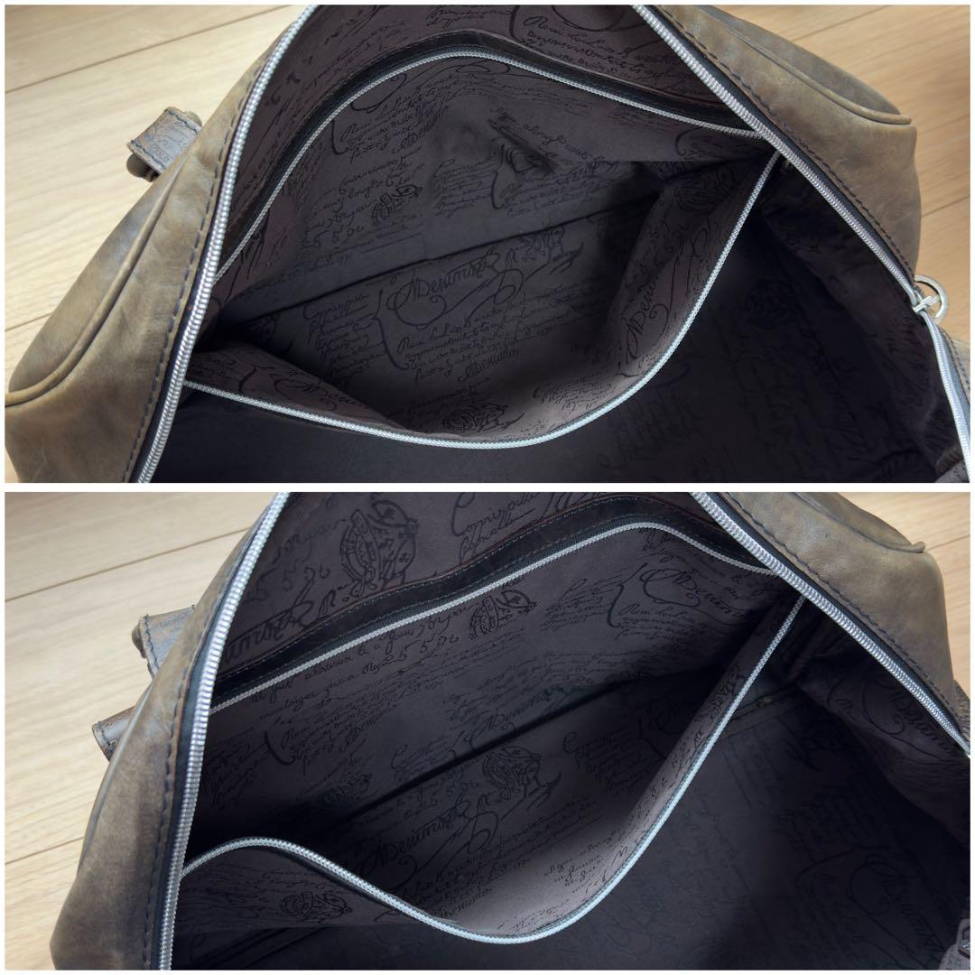 最初期 85.3万円 ベルルッティ パティーヌ スクリットレザートラベルバッグ