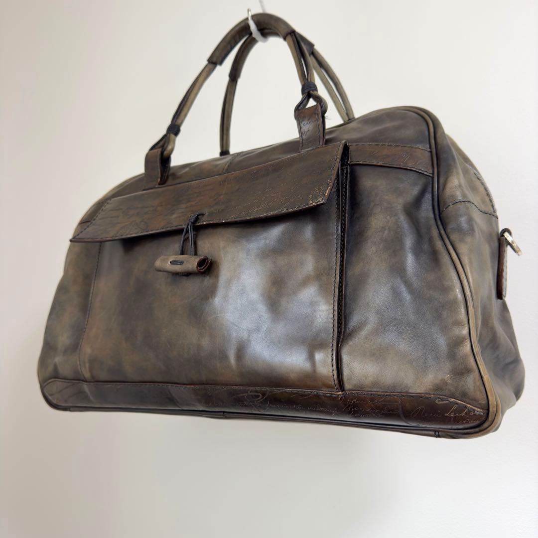 最初期 85.3万円 ベルルッティ パティーヌ スクリットレザートラベルバッグ