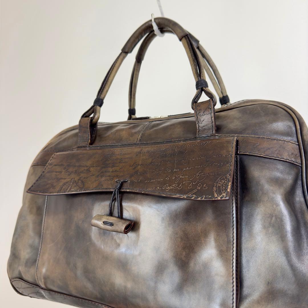 最初期 85.3万円 ベルルッティ パティーヌ スクリットレザートラベルバッグ