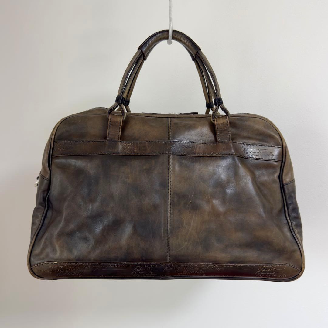 最初期 85.3万円 ベルルッティ パティーヌ スクリットレザートラベルバッグ