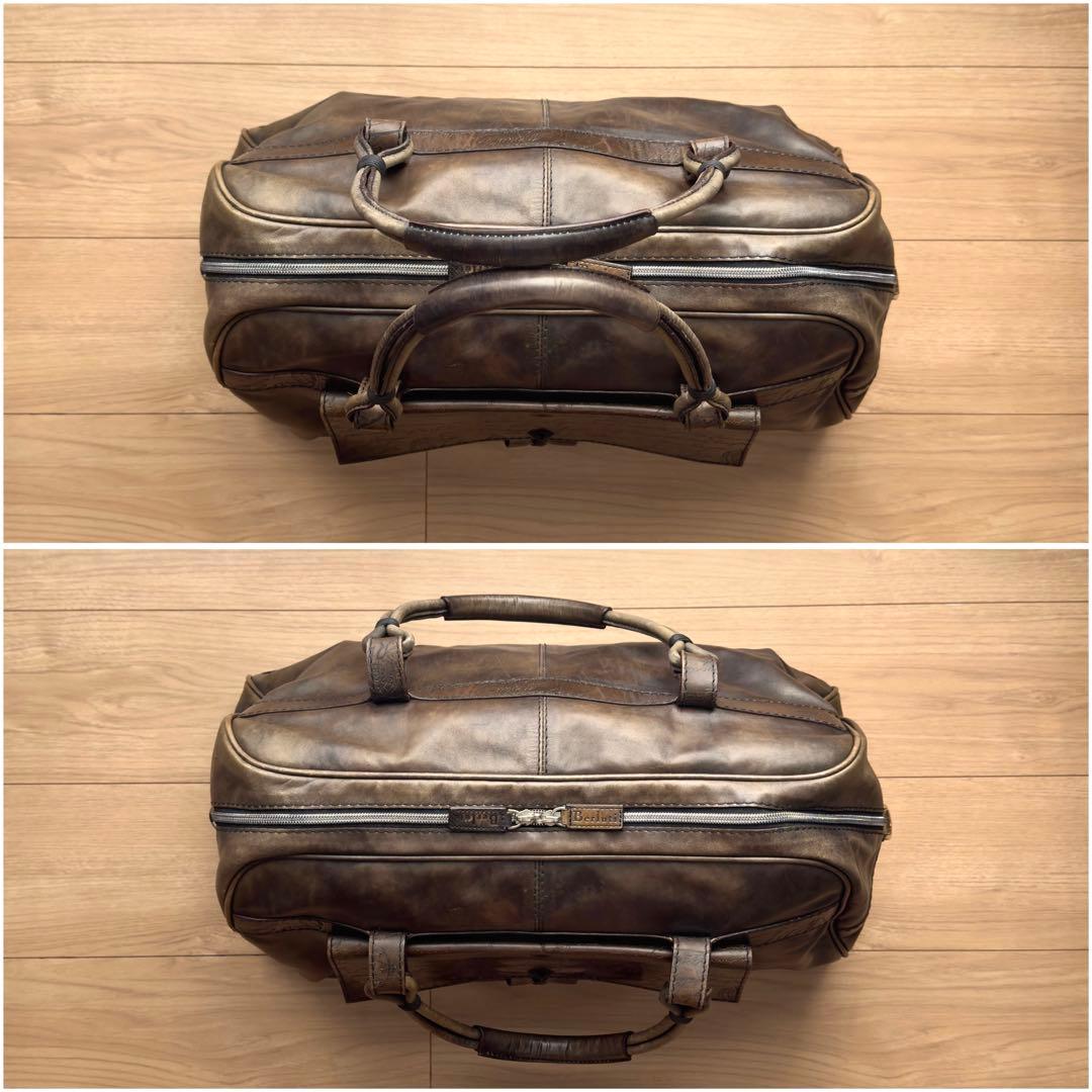 最初期 85.3万円 ベルルッティ パティーヌ スクリットレザートラベルバッグ