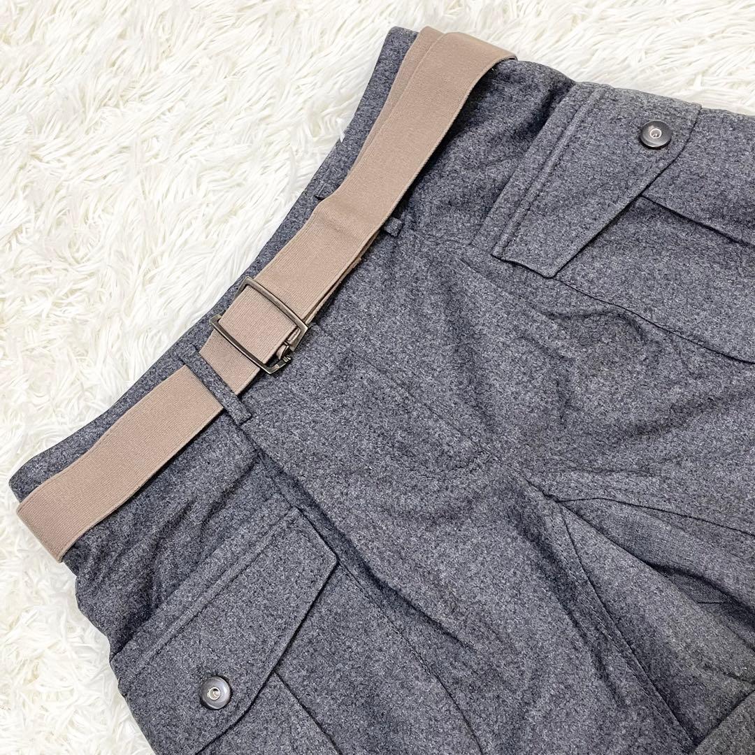 ブルネロクチネリ【美品】ショートパンツ L位 イタリア製 グレー ベルト付
