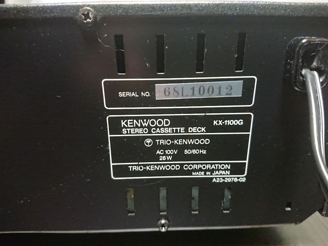 メンテナンス整備済KENWOOD製ステレオカセットデッキ KX-1100G
