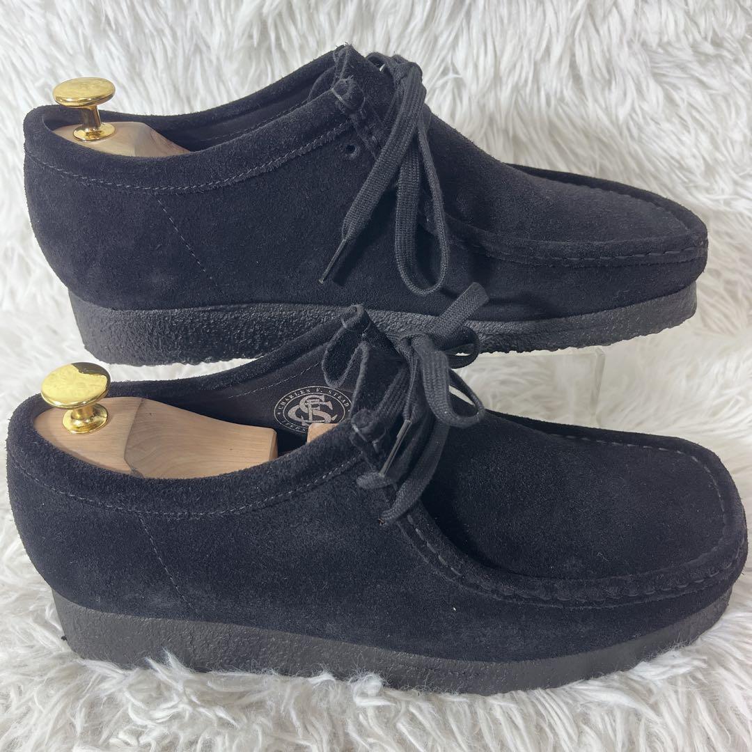 極美品 クラークスオリジナルズ ワラビー モカシンシューズ 黒 26cm