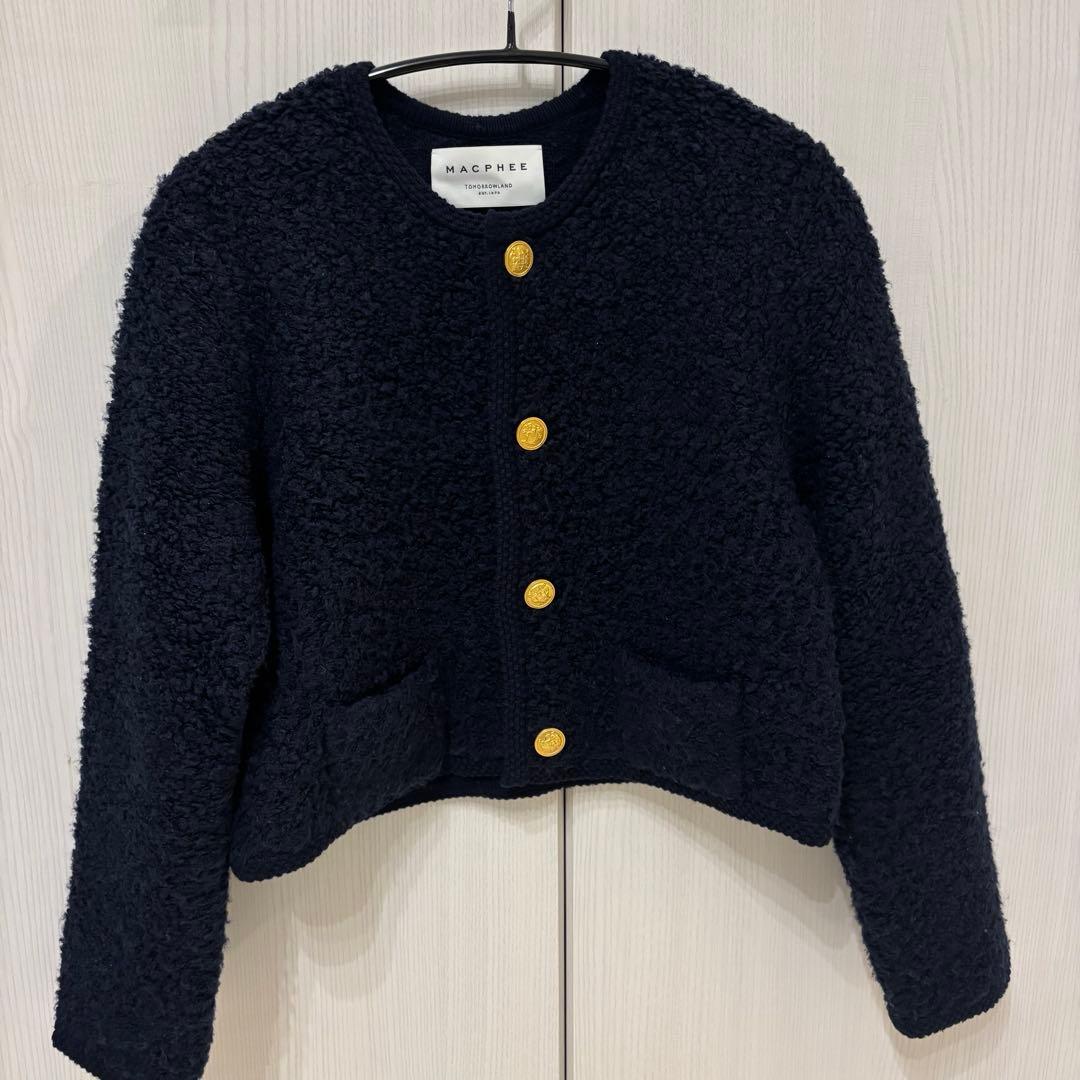 ムートン クルーネックカーディガン