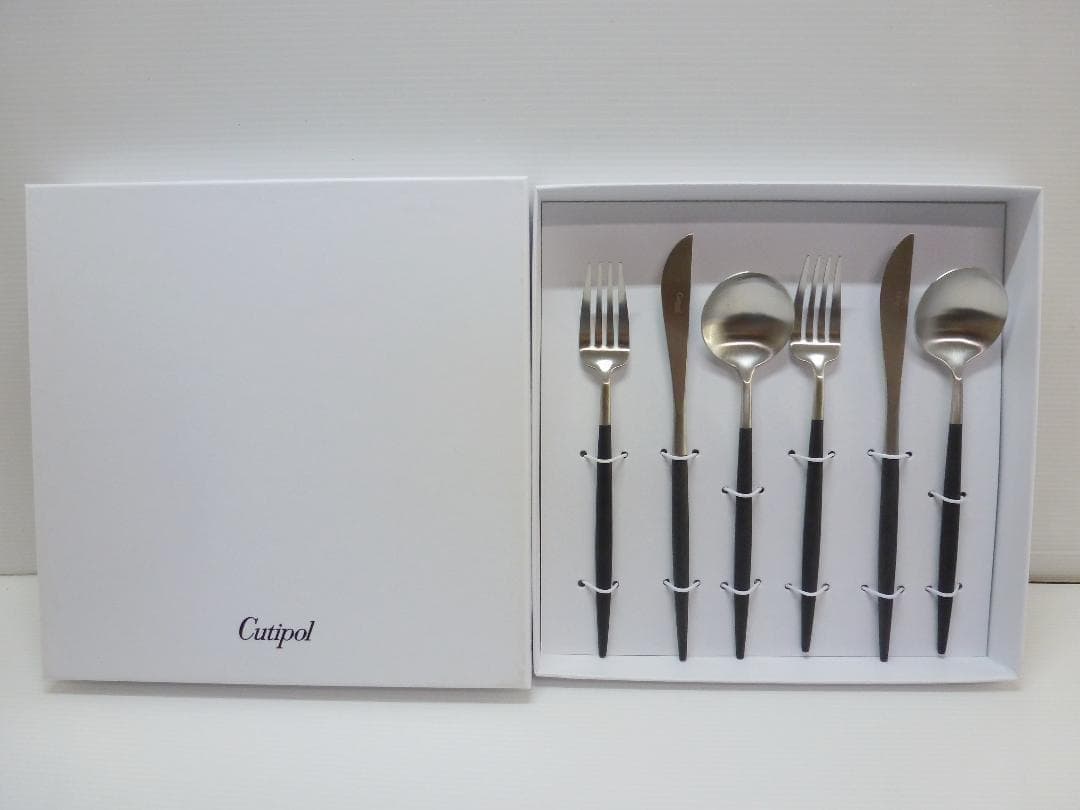 Cutipol クチポール GOA シルバー×ブラック ディナー 6本セット